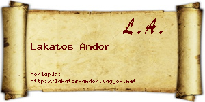Lakatos Andor névjegykártya